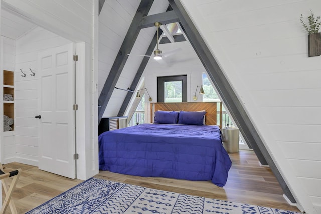 62579 Dunkle Creek Rd, Mcarthur, OH 45651 - bedroom with vaulted ceiling with beams and wood finished floors