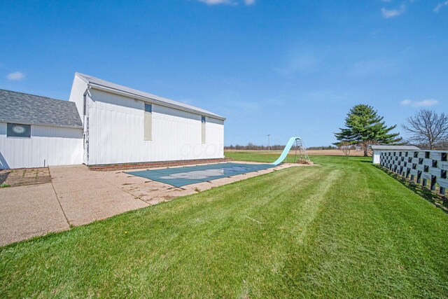 exterior space with a lawn