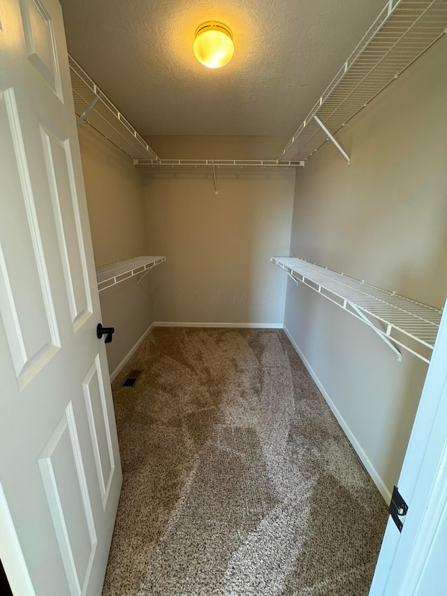 walk in closet with carpet floors and visible vents