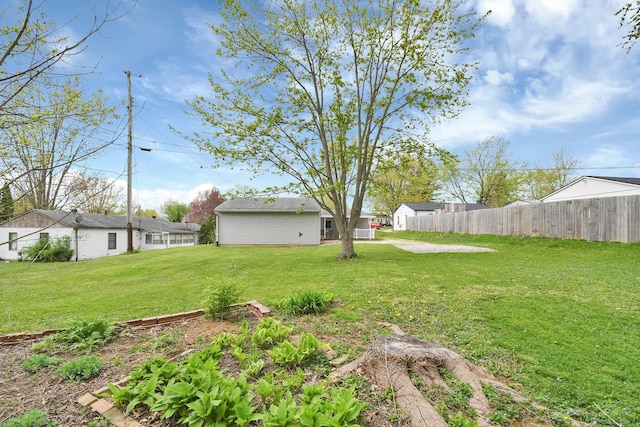 view of yard with fence