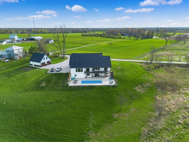 aerial view with a rural view