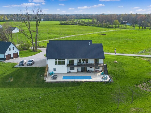 bird's eye view with a rural view