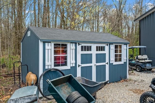 view of shed