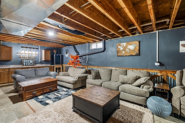 interior space featuring concrete flooring