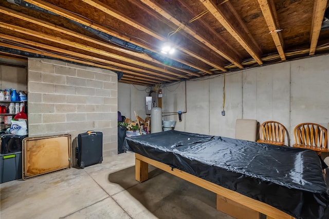 rec room featuring concrete flooring and billiards