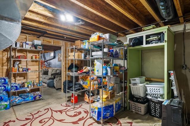 view of storage area