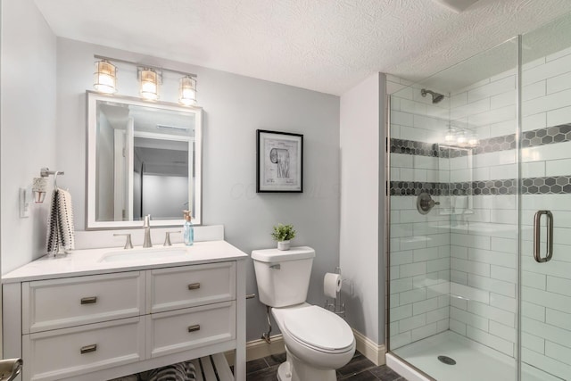 6509 Spring Run Dr, Westerville, OH 43082 - full bath featuring a textured ceiling, toilet, and a shower stall
