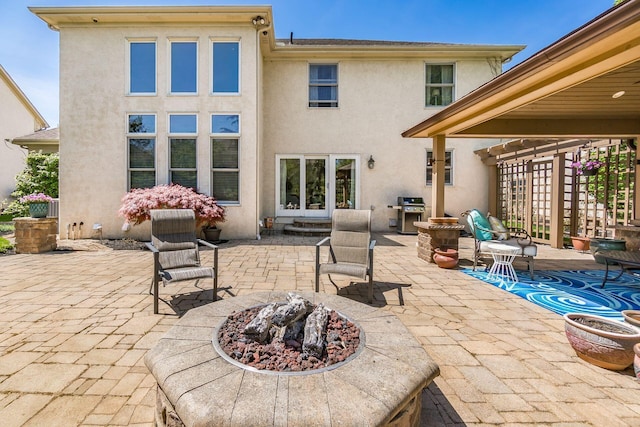 6509 Spring Run Dr, Westerville, OH 43082 - view of patio / terrace featuring an outdoor fire pit and area for grilling