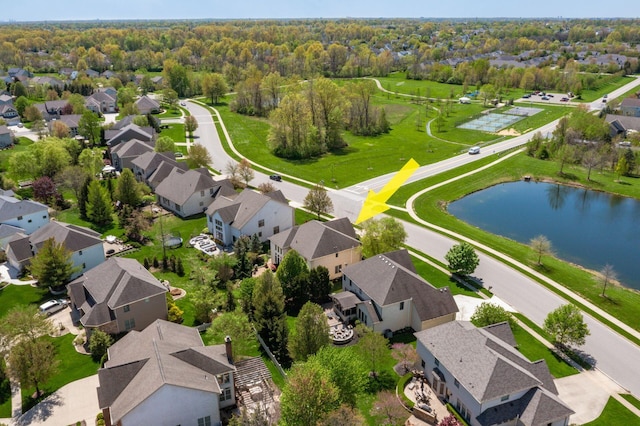 6509 Spring Run Dr, Westerville, OH 43082 - birds eye view of property featuring a water view and a residential view