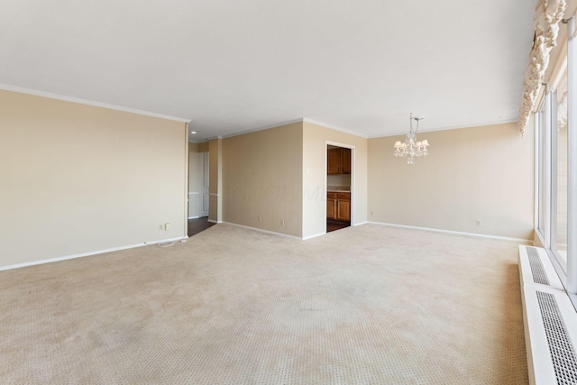 1000 Urlin Ave Unit 520, Columbus, OH 43212 - spare room with a chandelier, ornamental molding, and light colored carpet