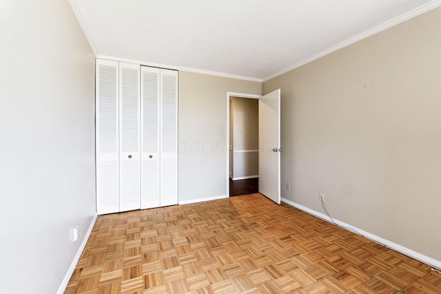 1000 Urlin Ave Unit 520, Columbus, OH 43212 - unfurnished bedroom with a closet and ornamental molding