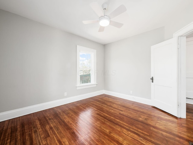 384 E 13th Ave, Columbus, OH 43201 - unfurnished room with wood-type flooring, a ceiling fan, and baseboards