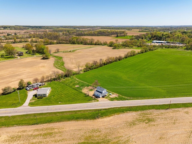bird's eye view featuring a rural view