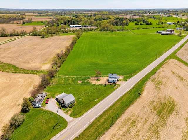 aerial view with a rural view