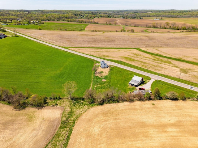 drone / aerial view with a rural view