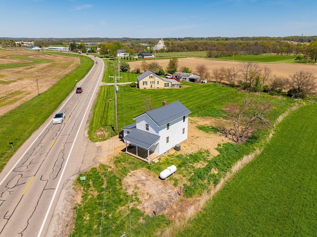 drone / aerial view with a rural view