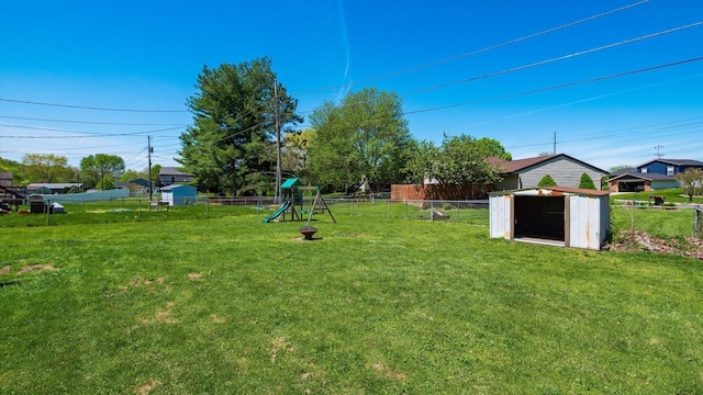 650 Licking View Dr, Heath, OH 43056 - view of yard with a shed, a playground, and an outdoor structure