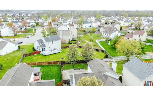 aerial view with a residential view
