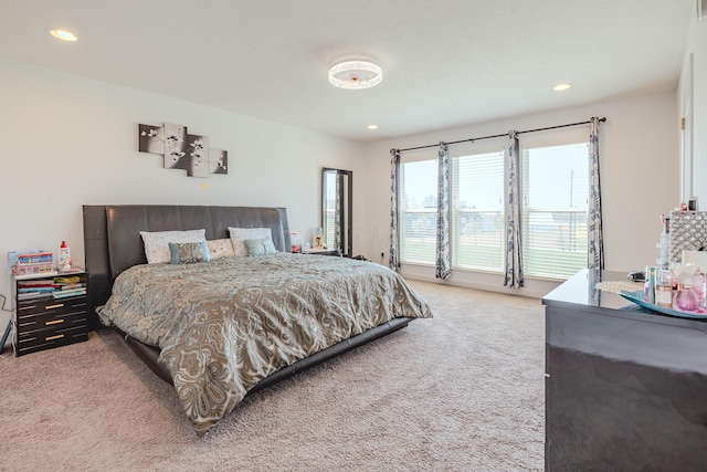 9295 Dewitt Dr, Plain City, OH 43064 - bedroom with light colored carpet and recessed lighting