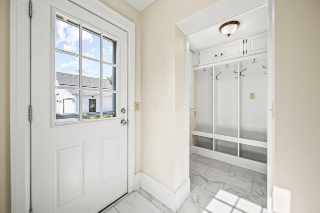 1812 Newark Granville Rd, Granville, OH 43023 - mudroom featuring light marble finish floors and baseboards