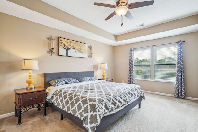 2128 Clay Stone Pl, Reynoldsburg, OH 43068 - carpeted bedroom featuring baseboards, visible vents, and ceiling fan