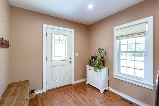 8028 Concord Rd, Johnstown, OH 43031 - entryway featuring light wood-style floors, baseboards, and recessed lighting