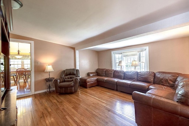 8028 Concord Rd, Johnstown, OH 43031 - living room featuring hardwood / wood-style flooring, plenty of natural light, and baseboards