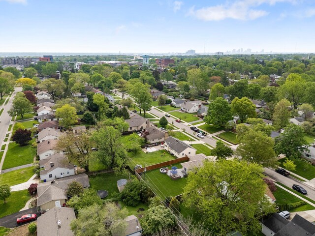 aerial view of residential area