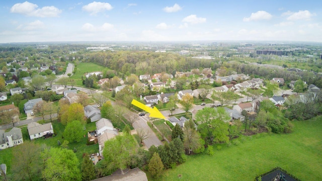 bird's eye view with a residential view
