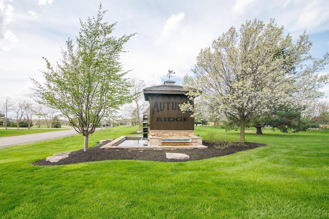 view of home's community featuring a lawn