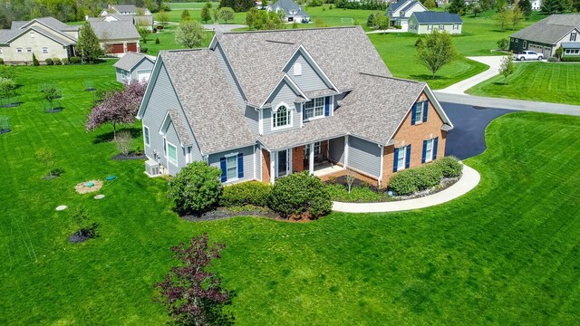 bird's eye view with a residential view
