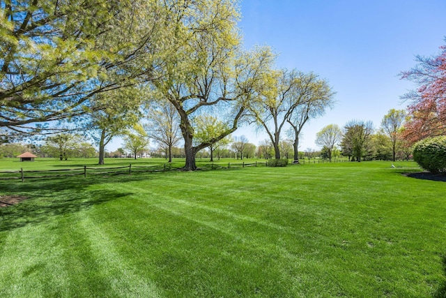 view of yard with fence