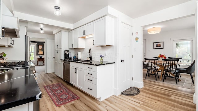 231 N Granger St, Granville, OH 43023 - kitchen featuring dishwasher, a sink, light wood-style floors, and a healthy amount of sunlight