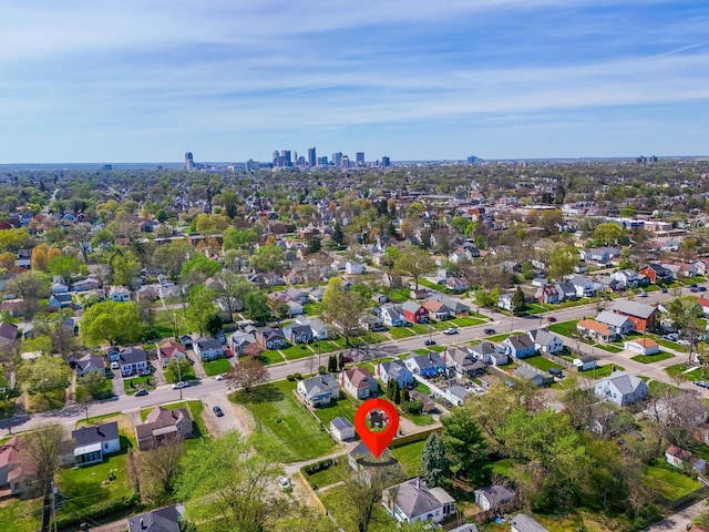 aerial view with a residential view