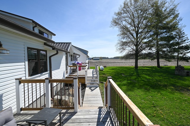 deck with a lawn