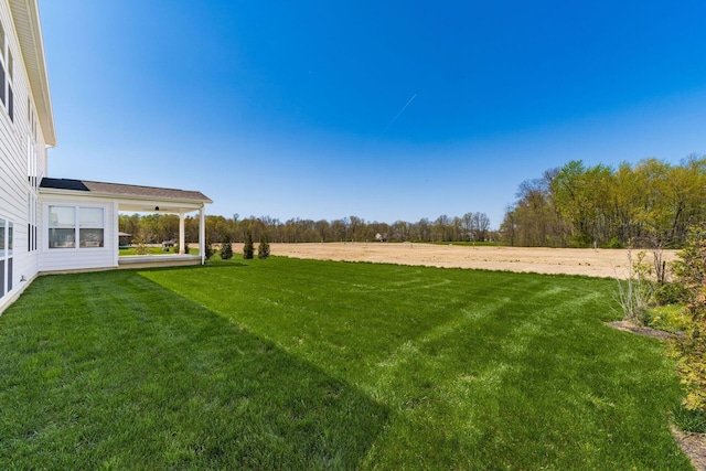 view of yard with a rural view