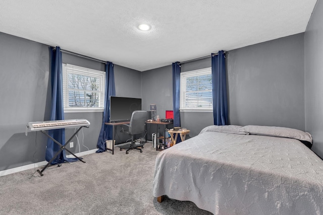 757 State Rte 61, Sunbury, OH 43074 - bedroom featuring a textured ceiling, carpet flooring, and baseboards