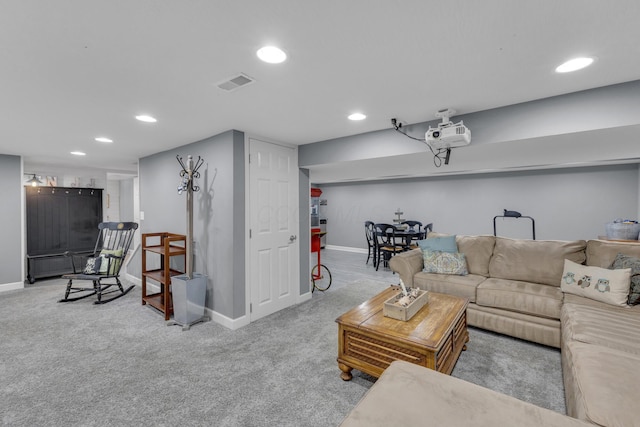 757 State Rte 61, Sunbury, OH 43074 - carpeted living area with baseboards, recessed lighting, and visible vents
