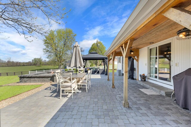 757 State Rte 61, Sunbury, OH 43074 - view of patio with outdoor dining area, a gazebo, and fence