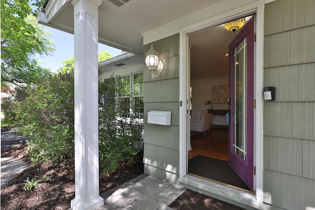 view of doorway to property