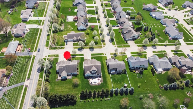 drone / aerial view with a residential view