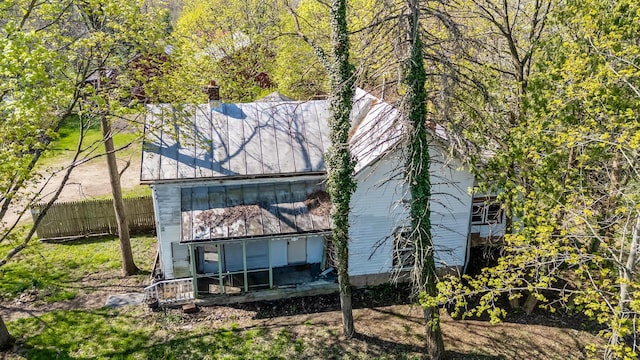back of property with fence