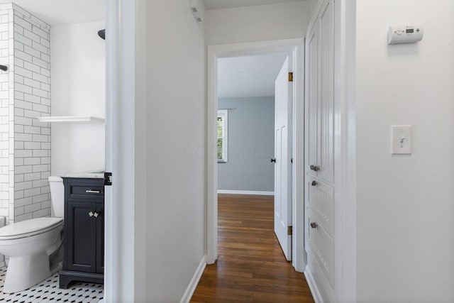 250 E Park St, Westerville, OH 43081 - hallway with baseboards and wood finished floors