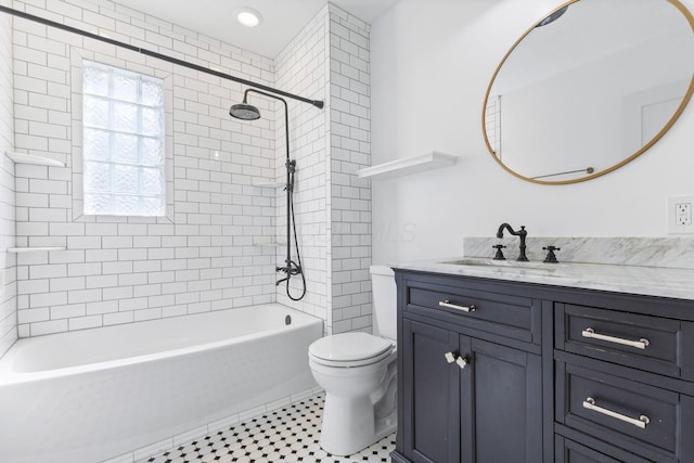 250 E Park St, Westerville, OH 43081 - bathroom featuring vanity, washtub / shower combination, and toilet