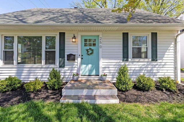 250 E Park St, Westerville, OH 43081 - doorway to property with roof with shingles