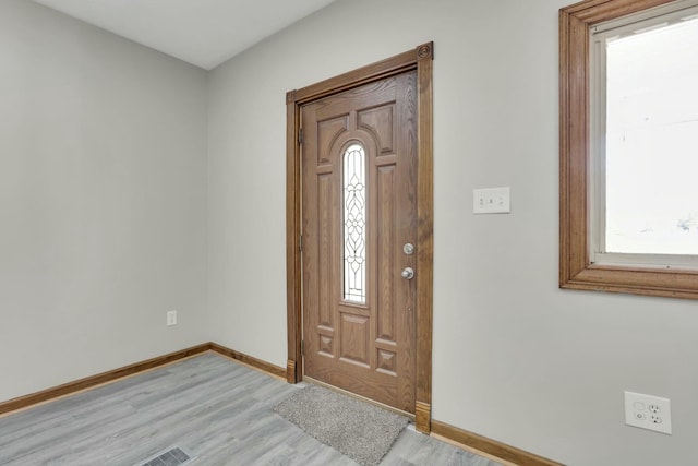 3907 Condit Rd, Sunbury, OH 43074 - entrance foyer with baseboards, a healthy amount of sunlight, and light wood-type flooring