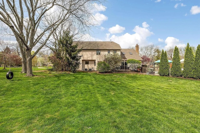 view of grassy yard