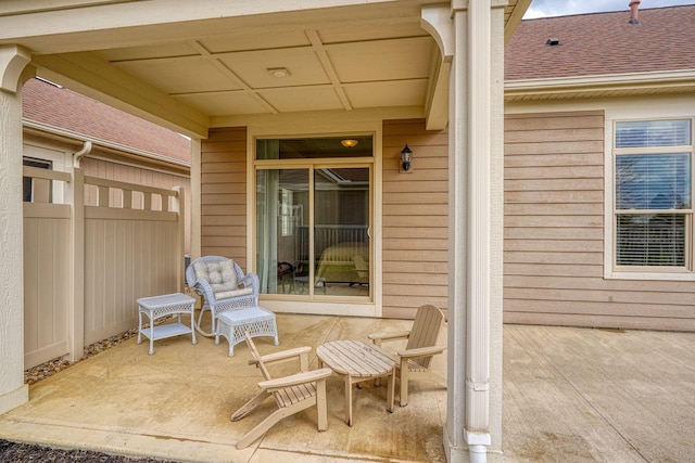 view of patio with fence