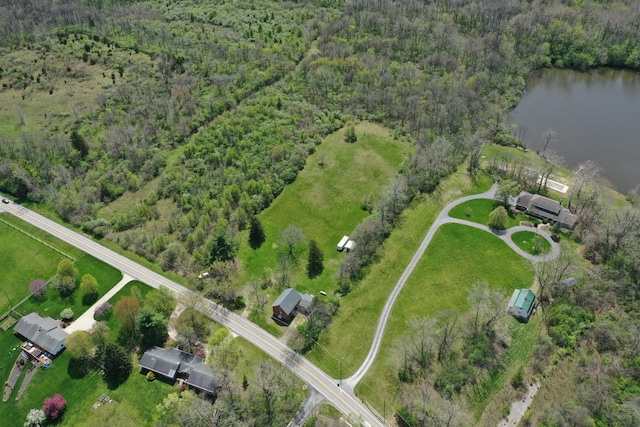 2263 Amity Rd, Hilliard, OH 43026 - aerial view with a water view and a wooded view