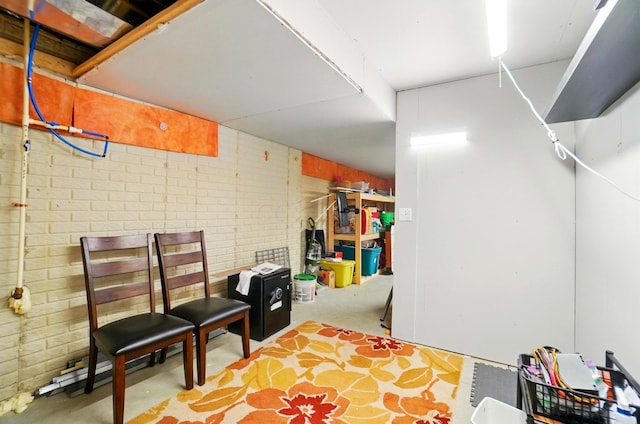 view of finished below grade area